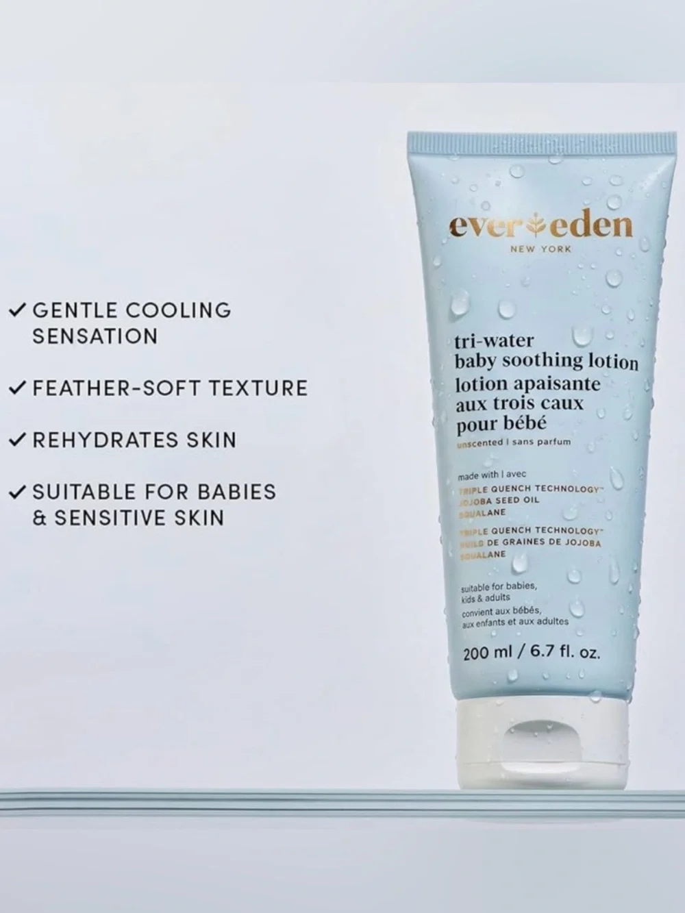 Evereden Tri-Water Fragrance Free Baby Lotion